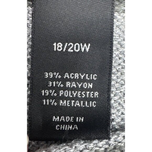 Lane Bryant Women’s Gray Silver Stripe Scoop Neck Sweater Tunic Sz 18/20W - Picture 7 of 10